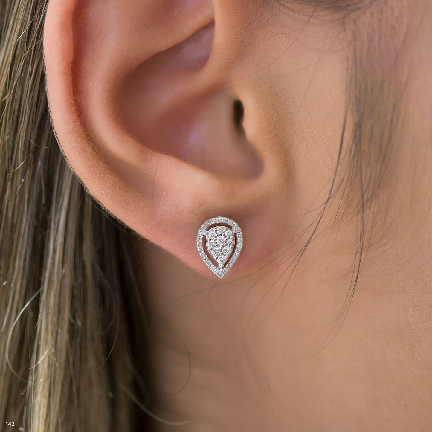 עגיל יהלומים טיפה 162531