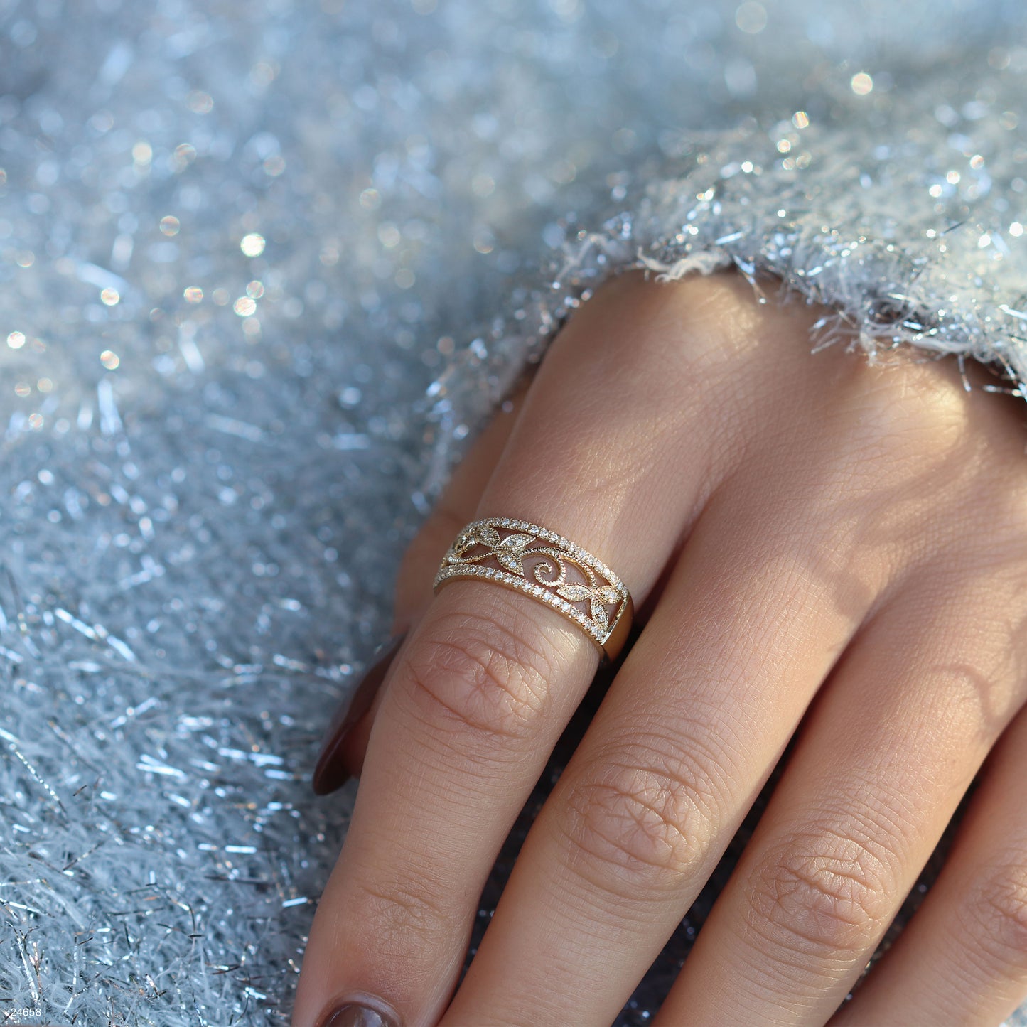 טבעת יהלום עלים 202129