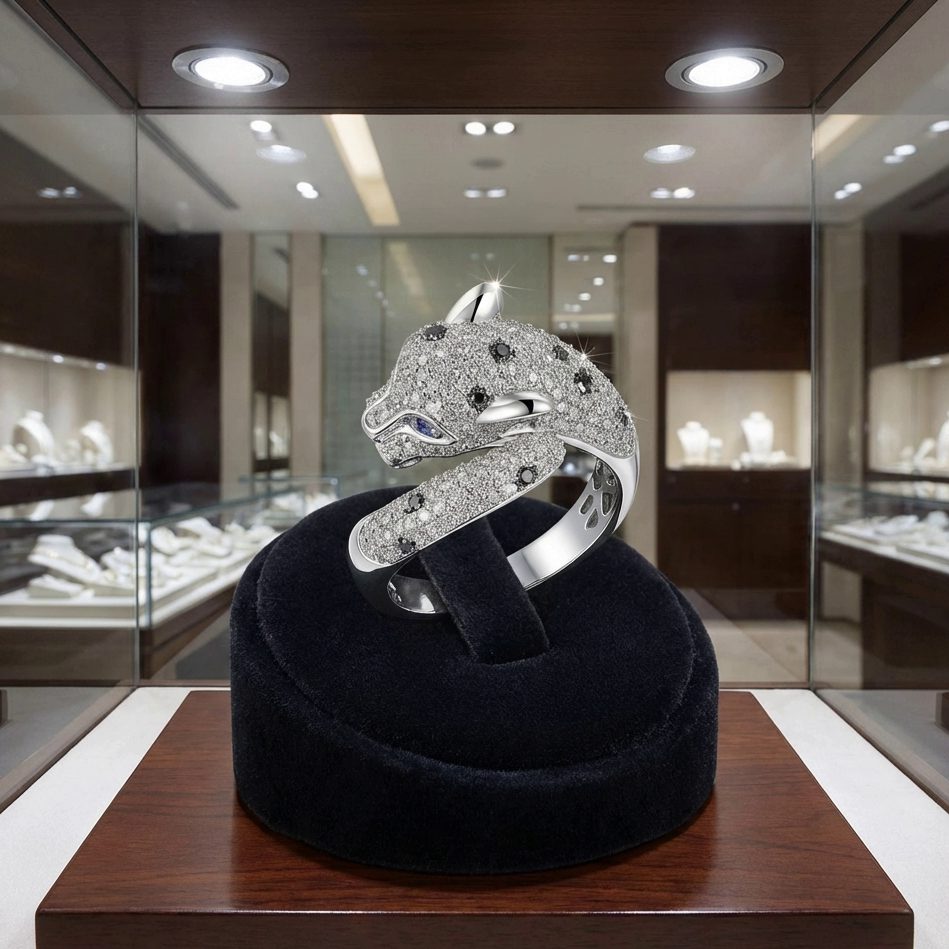 טבעת נמר יהלומים מיוחדת