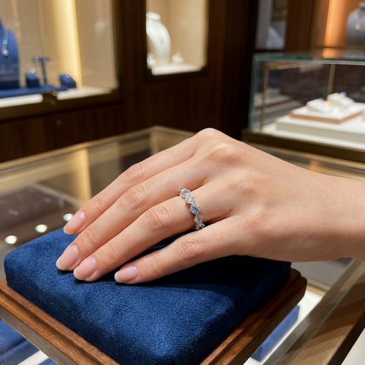 טבעת אקוומרין כחול ים