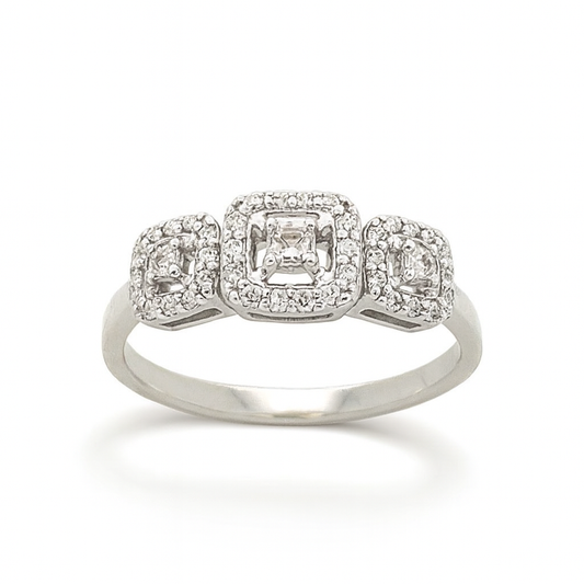 טבעת יהלומים עיצוב גיאומטרי