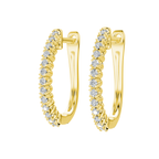 עגילי חישוק זהב עם אבני ריינסטון מנצנצות