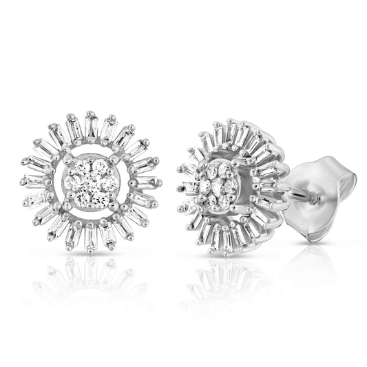 עגילי צמוד יהלומים שמש 206154