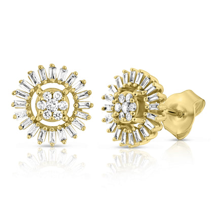 עגילי צמוד יהלומים שמש 206154