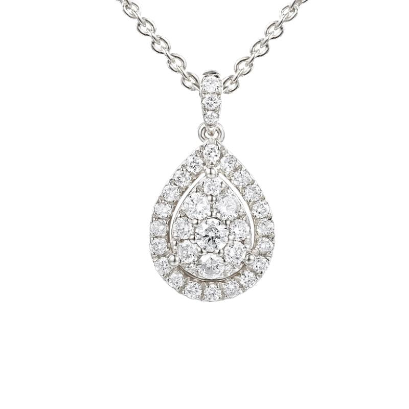 תליון necklace עם יהלום טיפה מבריקה