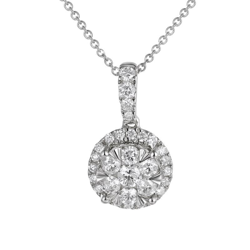 תליון יהלום אלגנטי על שרשרת.