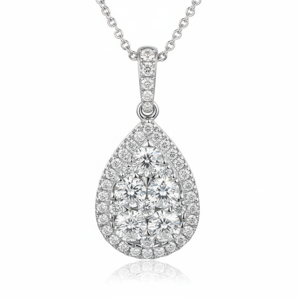 צמיד תליון טיפה אלגנטי מעוטר ביהלומים מנצנצים.