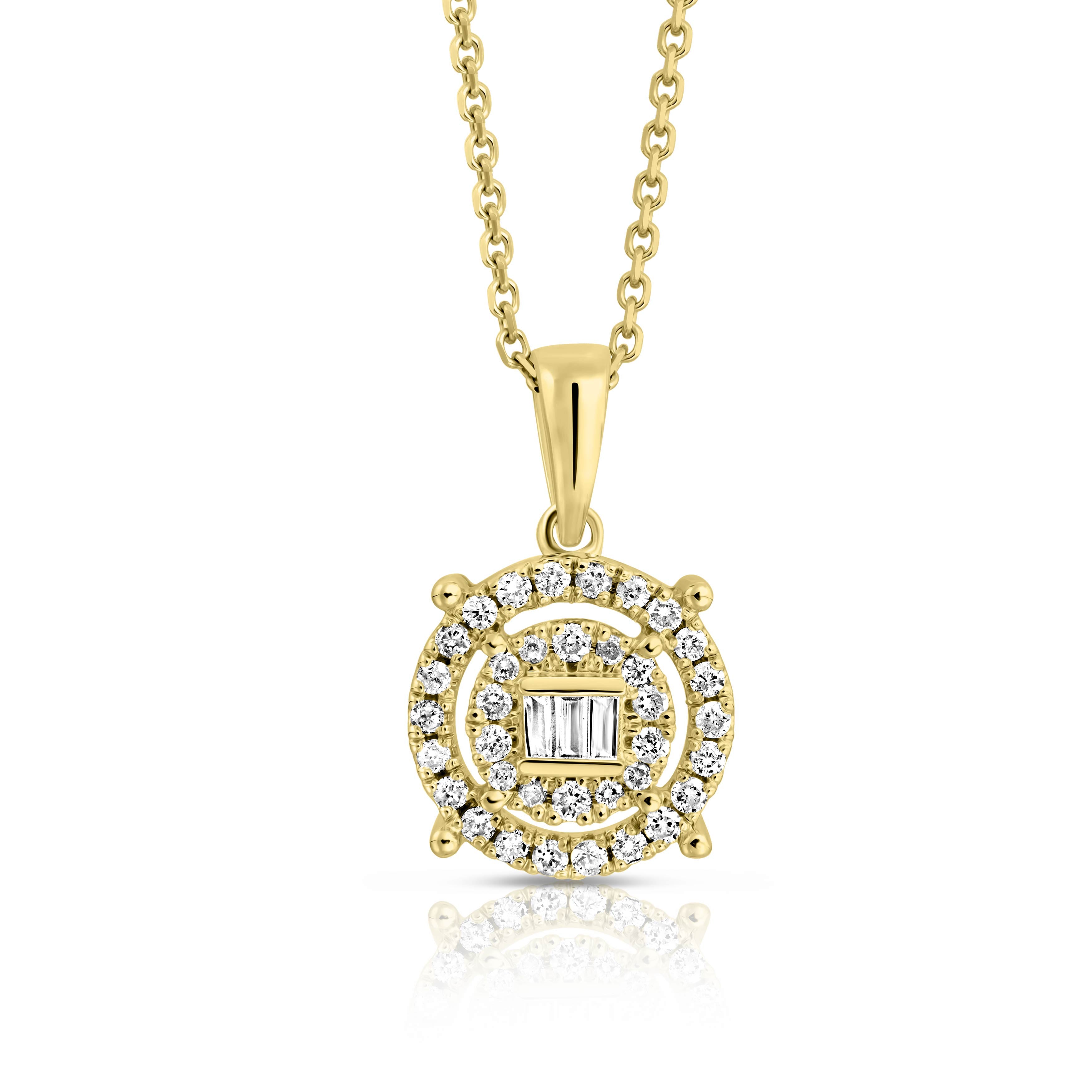 שרשרת עם תליון זהב עם יהלומים דקורטיביים