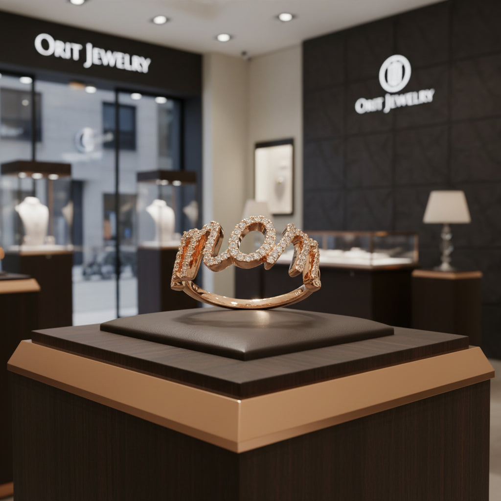 טבעת יהלום בעיצוב אמא