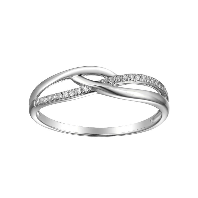 טבעת אינפיניטי כסף עם הדגשות יהלומים