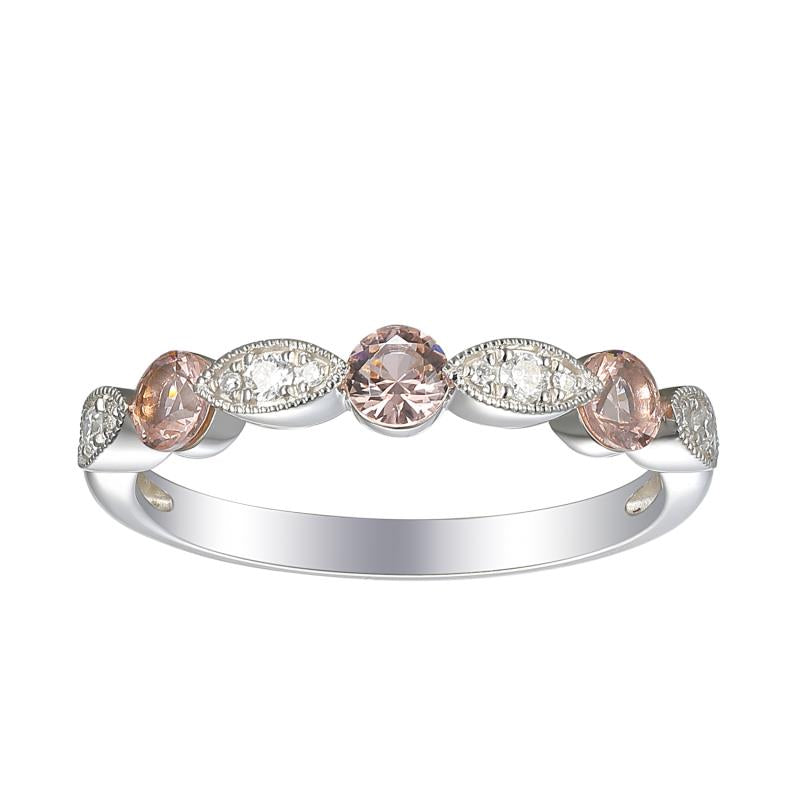 טבעת מורגנייט יהלומים