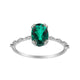 טבעת אמרלד עם מסגרת יהלומים