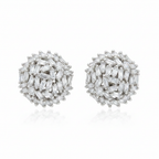 Diamond Cluster Stud Earrings