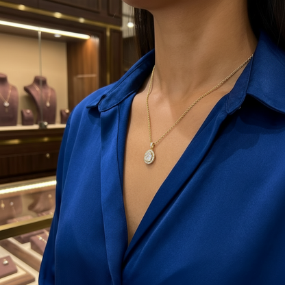 שרשרת עם תליון יהלומים